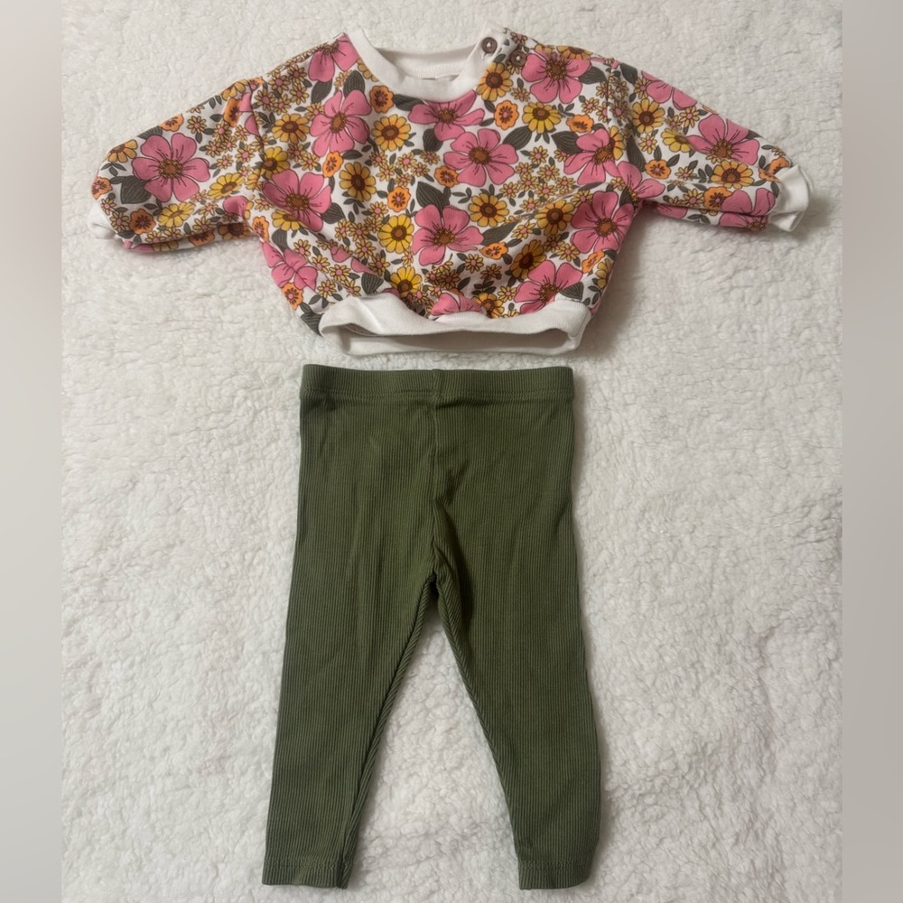 Cat & Jack Baby Girl Two Piece Outfit Size 3-6 Months
